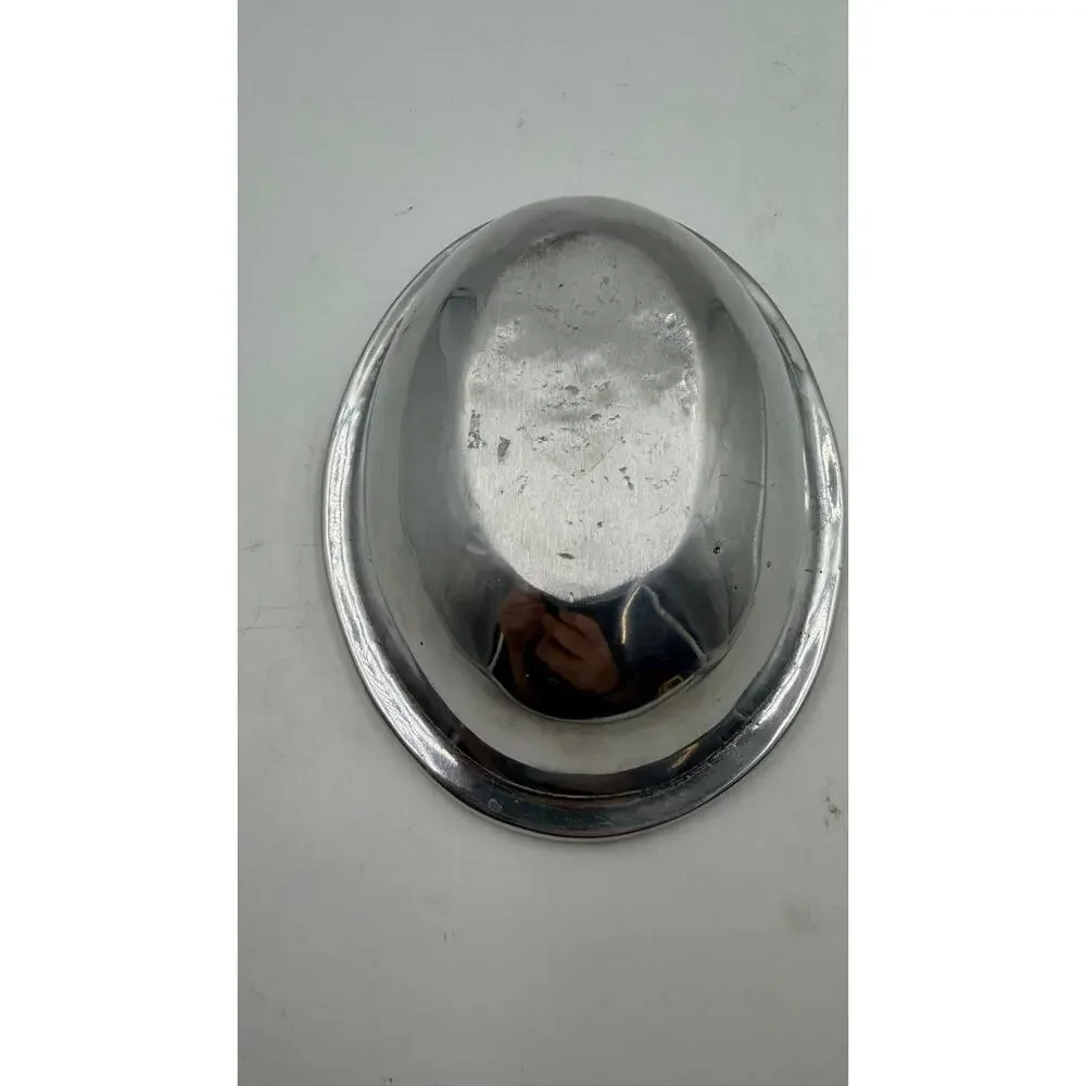 Vintage Mexican Hand-Crafted Polished Cast Aluminum Sauce  Bowl & Spoon